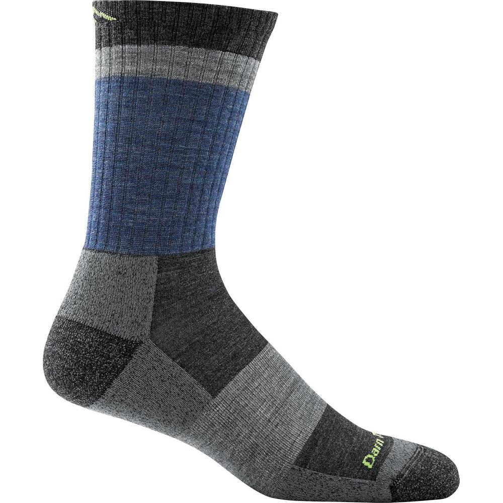 imageDarn Tough Mens Heady Stripe Micro Crew Light Cushion Sock Style 1924 Blue