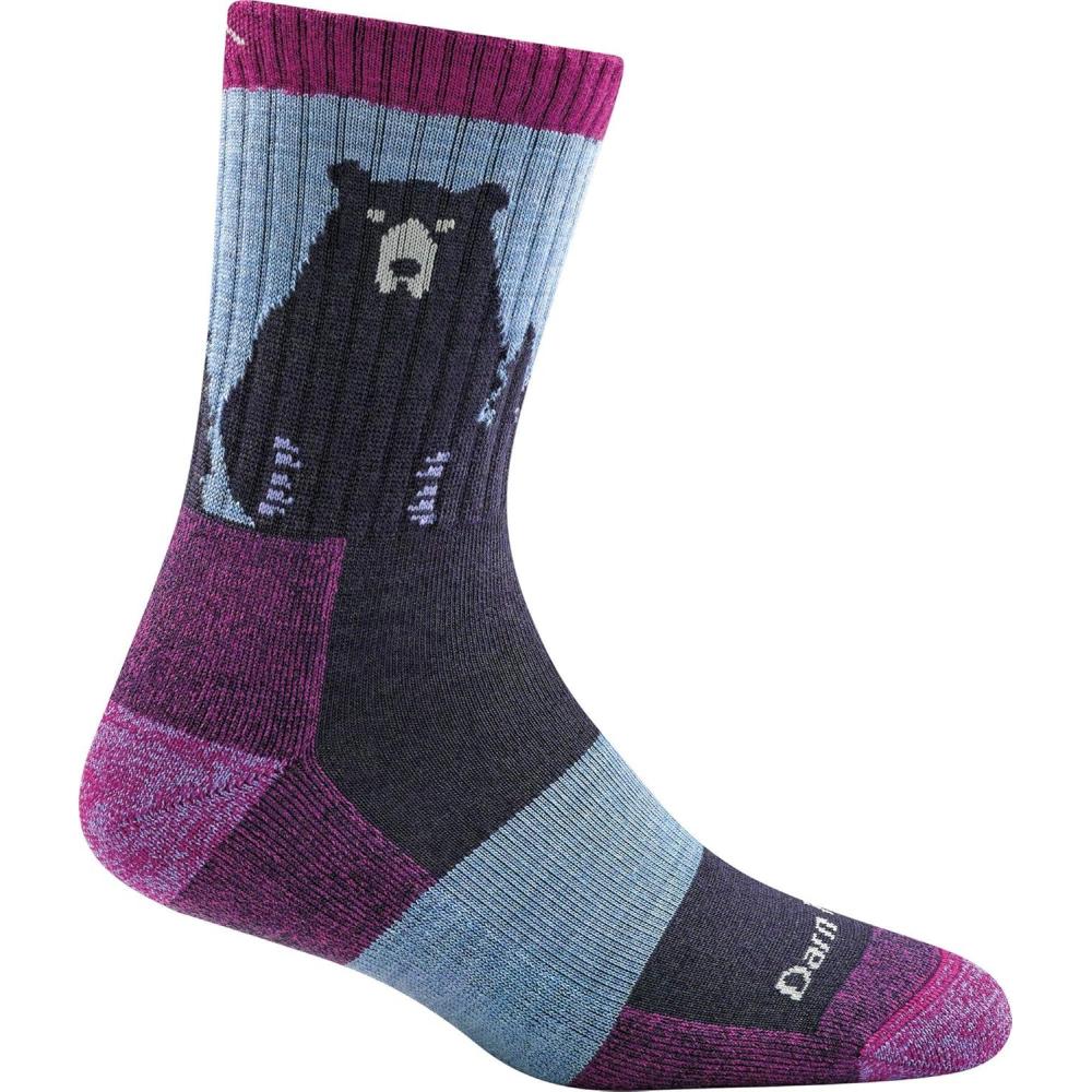 imageDarn Tough Womens Bear Town Micro Crew Lightweight with Cushion Sock Style 1970 Purple