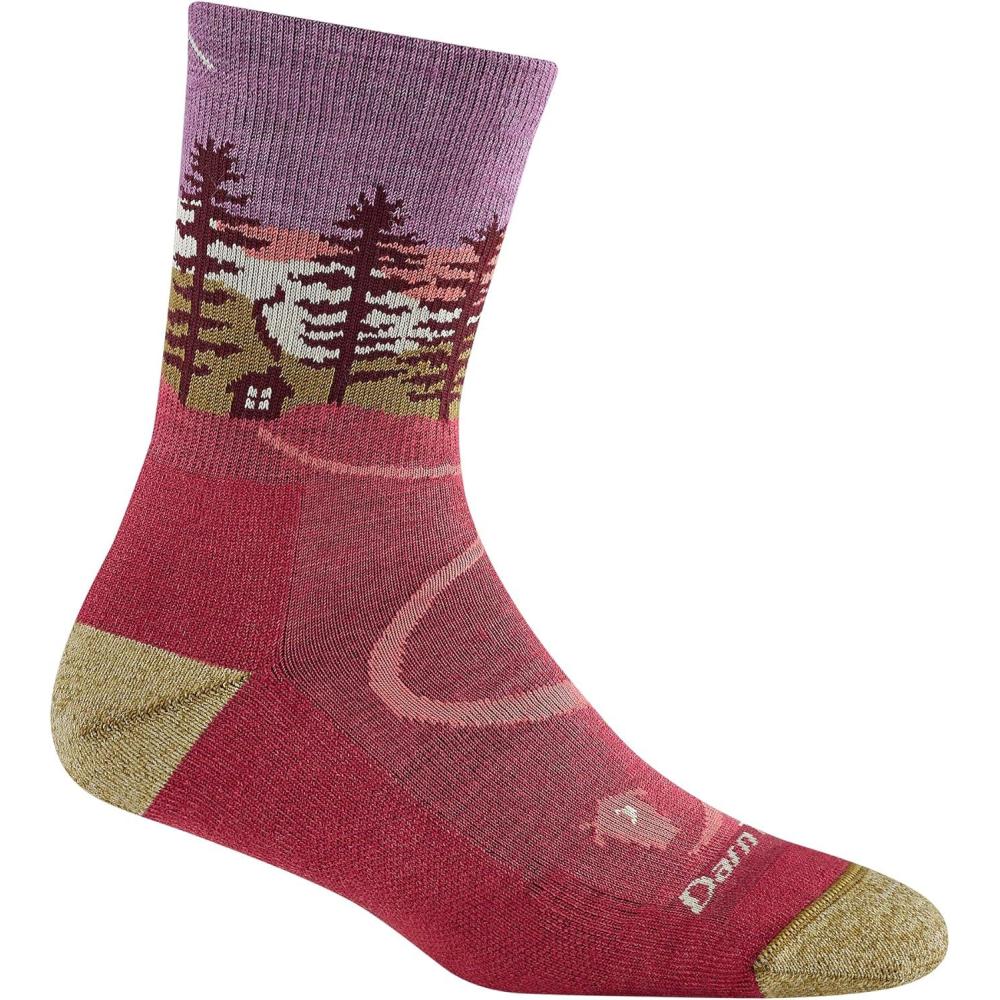 imageDarn Tough Womens Northwoods Micro Crew Lightweight Hiking Sock Style 5013 Cranberry