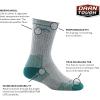 Darn Tough Women’s Hiker Coolmax Micro Crew Midweight Hiking Socks (Style 1929) -(Light Gray)