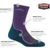 Darn Tough Women’s Light Hiker Micro Crew Lightweight with Cushion Sock (Style 1967)(Grape)