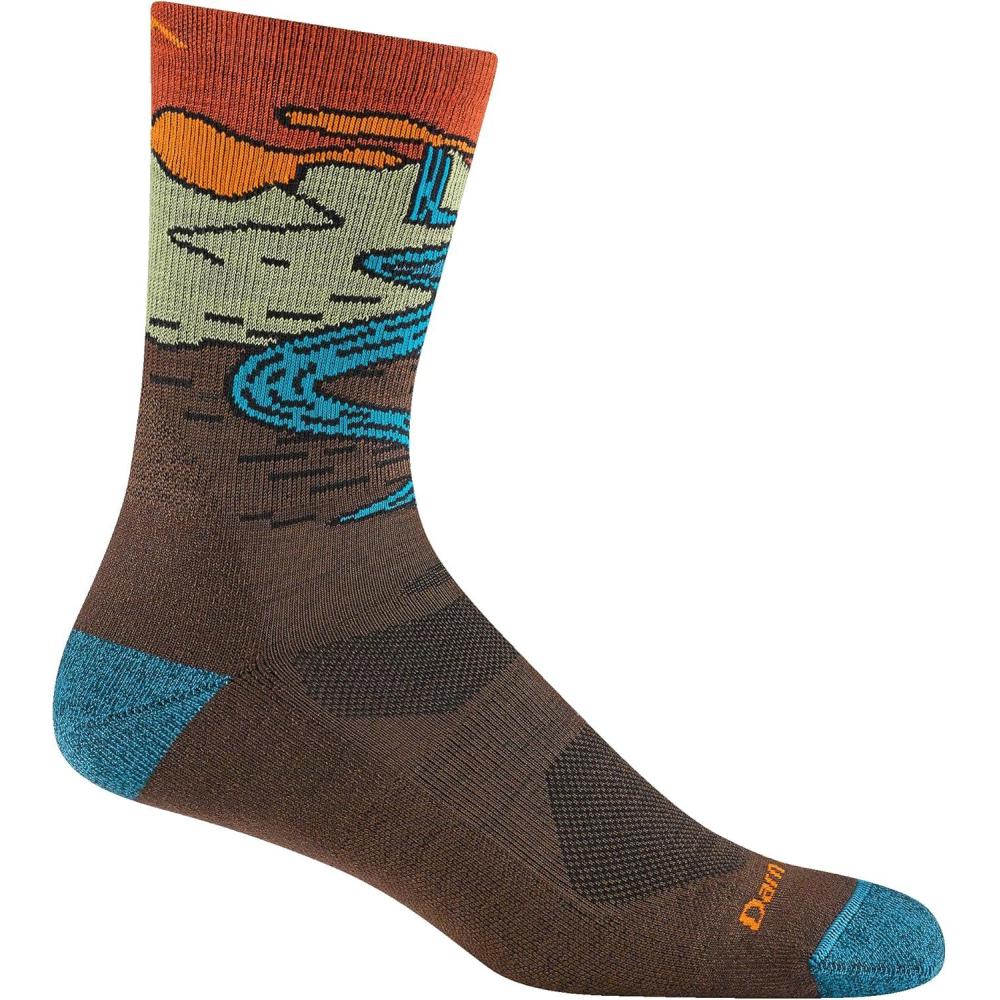 imageDarn Tough Vermont Mens MicroCrew Hiking Socks Chasing Waterfalls Lightweight Cushioned Crew Socks for Men Style 5020Earth