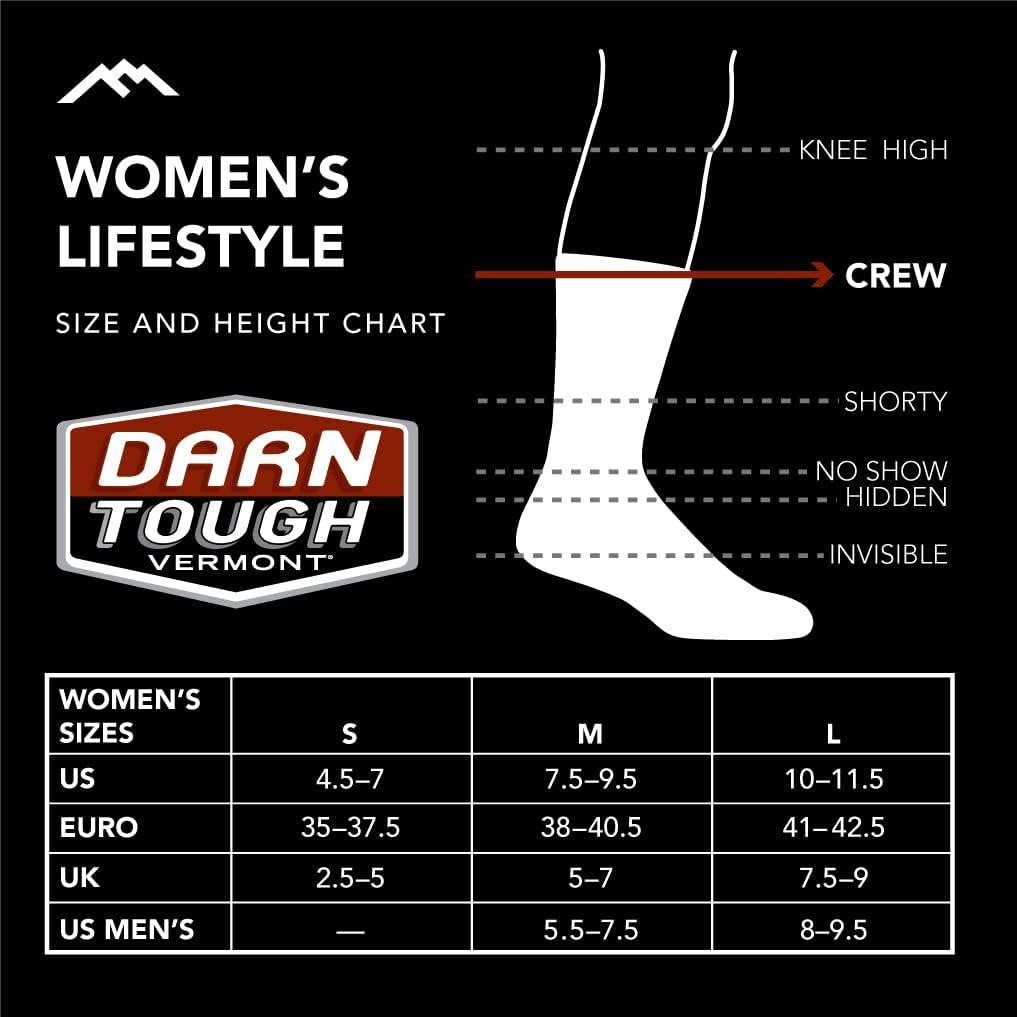 imageDarn Tough Womens Wildlife Lightweight Lifestyle Cushioned Crew Sock Style 6105Charcoal