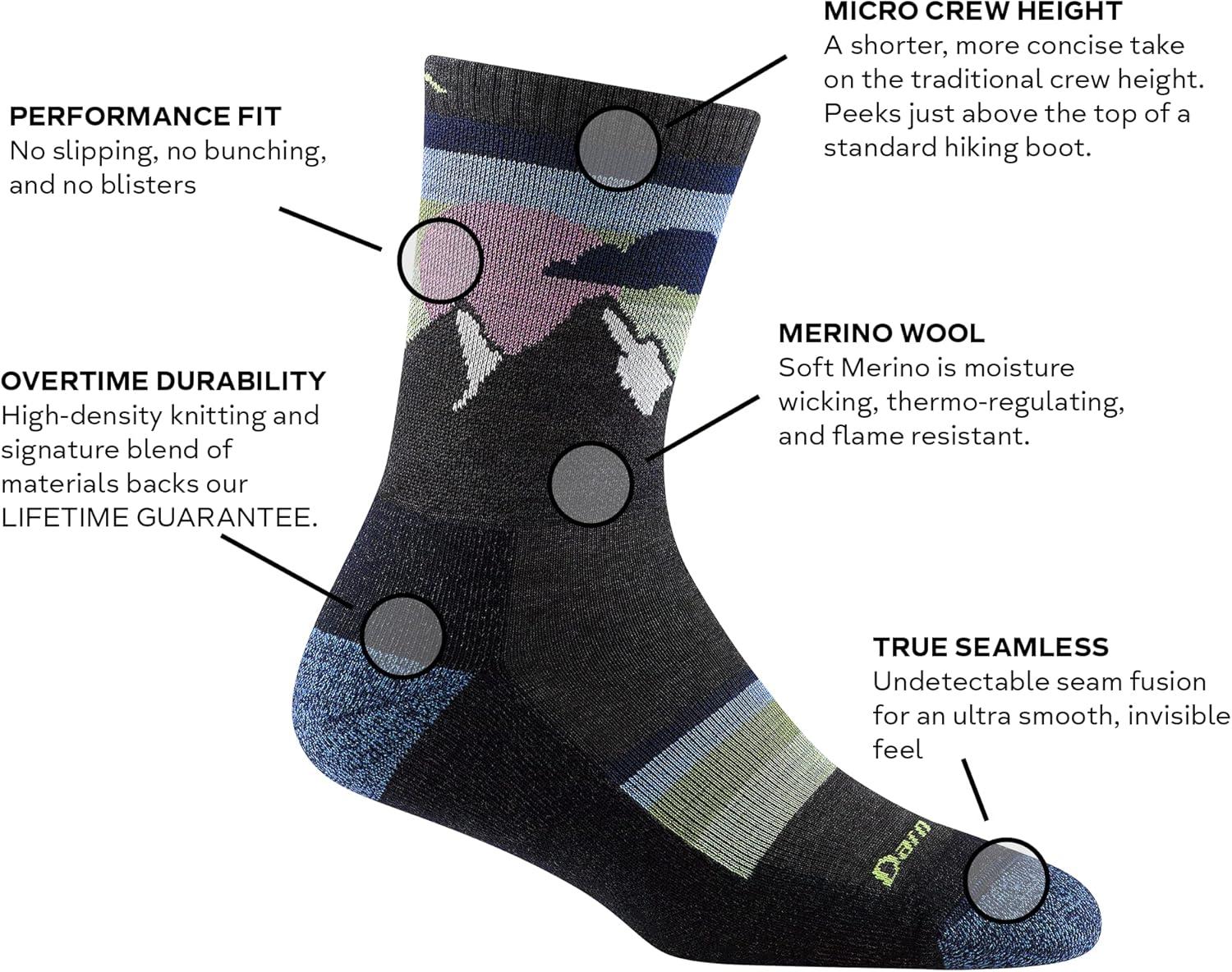 imageDarn Tough Womens Element Micro Crew Lightweight with Cushion Sock Style 1114 Dark Teal